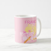 Paris, Frankreich, Travel Art, Preppy, Pink Kaffeetasse (VorderseiteRechts)