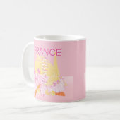 Paris, Frankreich, Travel Art, Preppy, Pink Kaffeetasse (Vorderseite Links)