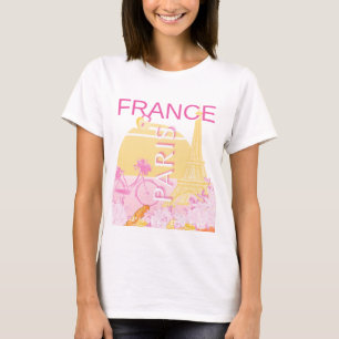 Paris, Frankreich, Travel Art, Preppy, Pink T-Shirt