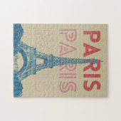 Paris-Frankreich-Typografie und Eiffelturm Puzzle (Horizontal)