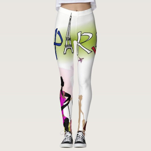 Paris Frankreich Urlaub Leggings (Vorderseite)