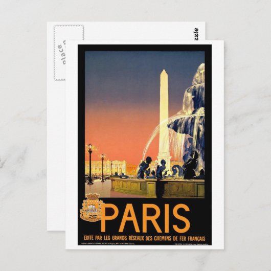 Paris - Frankreich Vintag Postkarte (Vorne/Hinten)