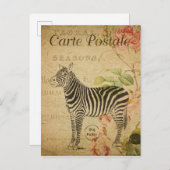 Paris Frankreich Vintag Zebra Travel Postkarte (Vorne/Hinten)