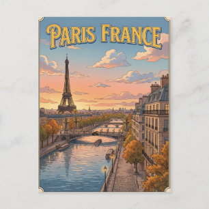 Paris Frankreich Vintage-Anime-Reisepostkarte Postkarte