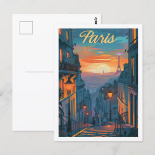 Paris Frankreich Vintage Berühmter Reiseort Postkarte