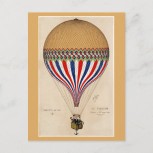 Paris Frankreich Vintage Heißluftballon Reise Postkarte
