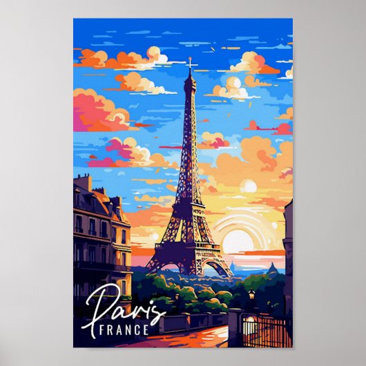Paris-Frankreich-Vintage Poster (Vorne)