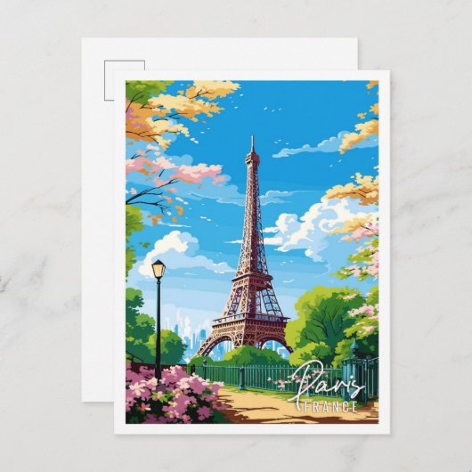 Paris-Frankreich-Vintage Postkarte (Vorne/Hinten)