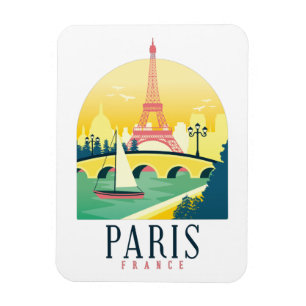 Paris Frankreich Vintage Reise Magnet