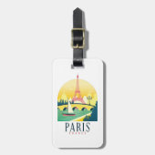 Paris Frankreich Vintage Reise nach Paris Gepäckanhänger (Vorderseite vertikal)