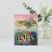 Paris Frankreich Vintage Reise Postkarte (Stehend Vorderseite)
