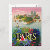 Paris Frankreich Vintage Reise Postkarte (Vorne/Hinten)