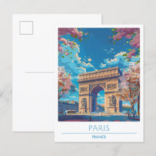Paris Frankreich Vintage Reise Postkarte