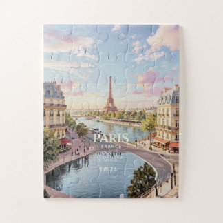 Paris Frankreich Vintage-Reise Puzzle