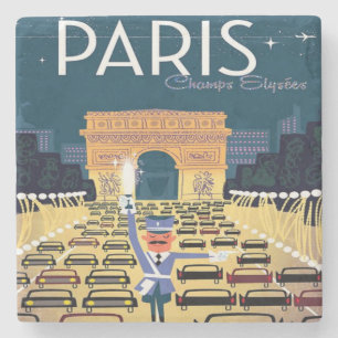 Paris Frankreich Vintage-Reise Retro-Tourismus Url Steinuntersetzer