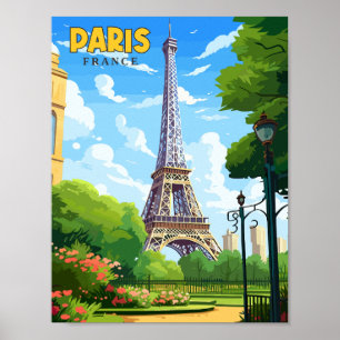 Paris Frankreich vintage Reiseillustration Poster