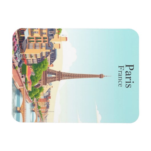 Paris, Frankreich Vintage Reisen Eiffelturm Magnet (Horizontal)