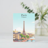 Paris, Frankreich Vintage Reisen Eiffelturm Postkarte (Stehend Vorderseite)