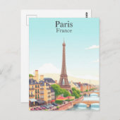 Paris, Frankreich Vintage Reisen Eiffelturm Postkarte (Vorne/Hinten)