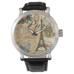 Paris Frankreich Vintage Reisen Kunstvoll wandern Armbanduhr