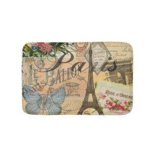 Paris Frankreich Vintage Reisen Kunstvoll wandern Badematte