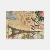 Paris Frankreich Vintage Reisen Kunstvoll wandern Fleecedecke (Vorderseite (Horizontal))
