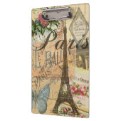 Paris Frankreich Vintage Reisen Kunstvoll wandern Klemmbrett (Links)