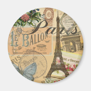 Paris Frankreich Vintage Reisen Kunstvoll wandern Magnet