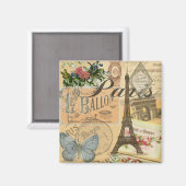 Paris Frankreich Vintage Reisen Kunstvoll wandern Magnet (Vorderseite/Rückseite)