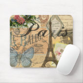Paris Frankreich Vintage Reisen Kunstvoll wandern Mousepad (Mit Mouse)