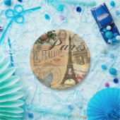 Paris Frankreich Vintage Reisen Kunstvoll wandern Pappteller (Party)