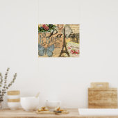 Paris Frankreich Vintage Reisen Kunstvoll wandern Poster (Küche)