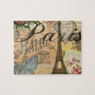 Paris Frankreich Vintage Reisen Kunstvoll wandern Puzzle