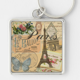 Paris Frankreich Vintage Reisen Kunstvoll wandern Schlüsselanhänger