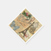 Paris Frankreich Vintage Reisen Kunstvoll wandern Serviette (Ecke)