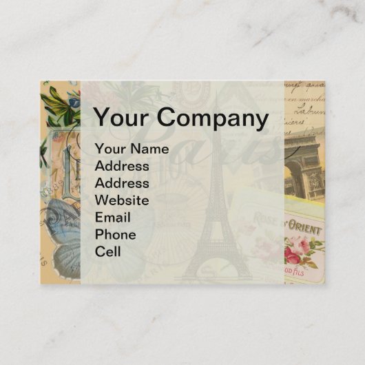 Paris Frankreich Vintage Reisen Kunstvoll wandern Visitenkarte (Vorderseite)