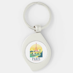 Paris Frankreich Vintage Reisen Romantik Schlüsselanhänger
