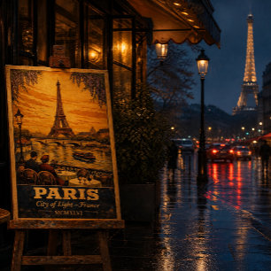 Paris Frankreich Vintage Reiseplakat – Retro Wandk Poster