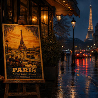 Paris Frankreich Vintage Reiseplakat – Retro Wandk Poster