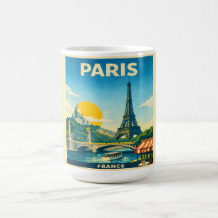 Paris Frankreich Vintage-Reiseplakat-Tasse Kaffeetasse