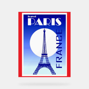Paris, Frankreich Vintage-Reiseposter Acrylschild
