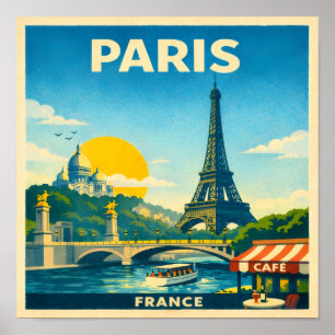 Paris Frankreich Vintage-Reiseposter Poster