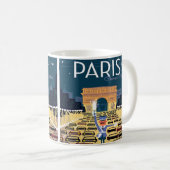 Paris Frankreich Vintage Reisetourismus Urlaub Kaffeetasse (VorderseiteRechts)
