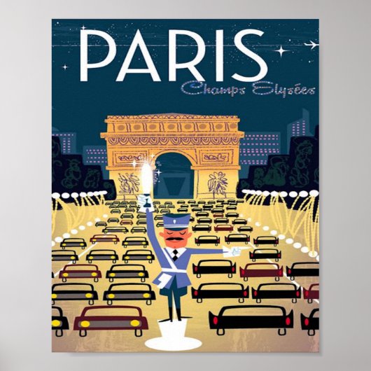 Paris Frankreich Vintage Reisetourismus Urlaub Poster (Vorne)