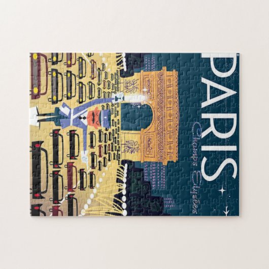 Paris Frankreich Vintage Reisetourismus Urlaub Puzzle (Horizontal)