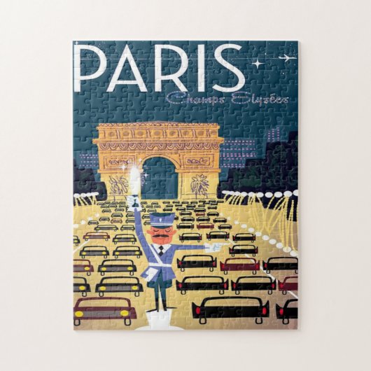 Paris Frankreich Vintage Reisetourismus Urlaub Puzzle (Vertikal)
