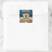 Paris Frankreich Vintage Reisetourismus Urlaub Quadratischer Aufkleber (Tasche)