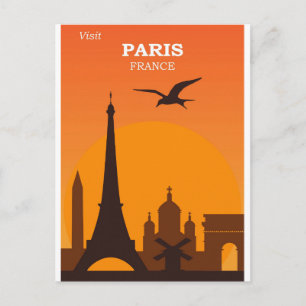 Paris Frankreich Vintage Sehenswürdigkeiten Reise Postkarte