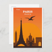 Paris Frankreich Vintage Sehenswürdigkeiten Reisen Postkarte (Vorne/Hinten)