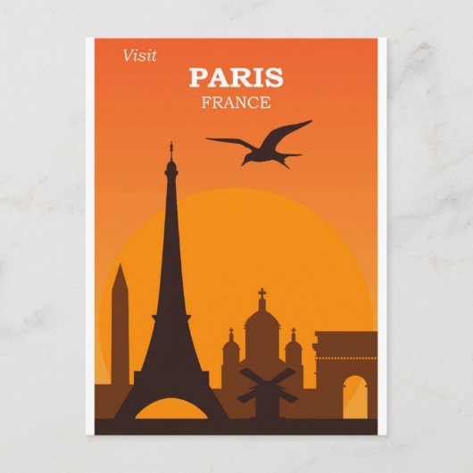 Paris Frankreich Vintage Sehenswürdigkeiten Reisen Postkarte (Vorderseite)